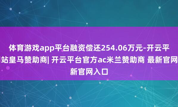 体育游戏app平台融资偿还254.06万元-开云平台网站皇马赞助商| 开云平台官方ac米兰赞助商 最新官网入口