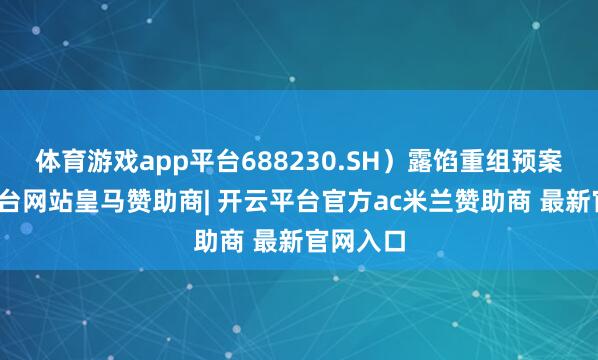体育游戏app平台688230.SH)露馅重组预案-开云平台网站皇马赞助商| 开云平台官方ac米兰赞助商 最新官网入口