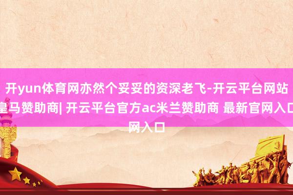 开yun体育网亦然个妥妥的资深老飞-开云平台网站皇马赞助商| 开云平台官方ac米兰赞助商 最新官网入口