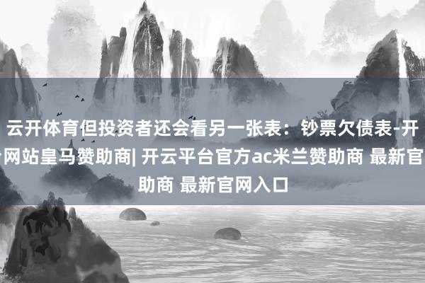 云开体育但投资者还会看另一张表:钞票欠债表-开云平台网站皇马赞助商| 开云平台官方ac米兰赞助商 最新官网入口